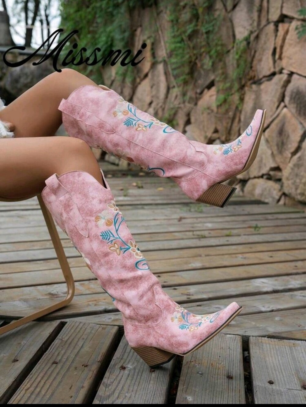 NEW Womens Western Embroidered Vintage Leather Cowgirl Boots